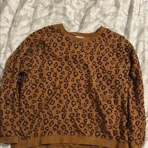 Women’s Leopard Print Brown Sweater